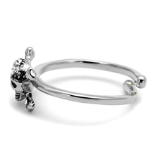 Load image into Gallery viewer, LO4055 - Rhodium Brass Ring with Top Grade Crystal  in Clear