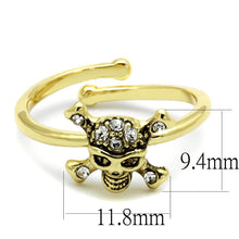 Load image into Gallery viewer, LO4056 - Flash Gold Brass Ring with Top Grade Crystal  in Clear