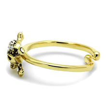 Load image into Gallery viewer, LO4056 - Flash Gold Brass Ring with Top Grade Crystal  in Clear