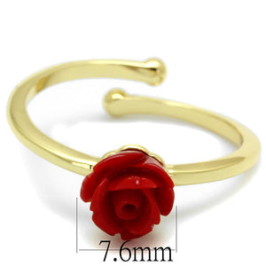 LO4058 - Flash Gold Brass Ring with Synthetic Synthetic Stone in Siam