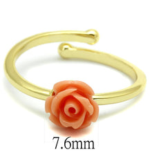 Load image into Gallery viewer, LO4059 - Flash Gold Brass Ring with Synthetic Synthetic Stone in Light Peach