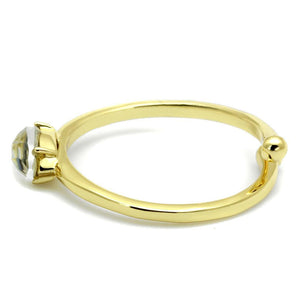 LO4062 - Flash Gold Brass Ring with Precious Stone Conch in Multi Color