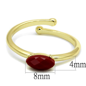 LO4063 - Flash Gold Brass Ring with Synthetic Synthetic Stone in Siam