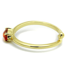 Load image into Gallery viewer, LO4065 - Flash Gold Brass Ring with AAA Grade CZ  in Orange