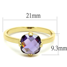 Load image into Gallery viewer, LO4076 - Flash Gold Brass Ring with AAA Grade CZ  in Amethyst