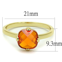 Load image into Gallery viewer, LO4079 - Flash Gold Brass Ring with AAA Grade CZ  in Orange