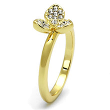 Load image into Gallery viewer, LO4097 Gold Brass Ring with Top Grade Crystal in Clear