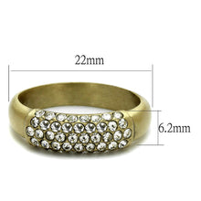 Load image into Gallery viewer, LO4125 - Antique Copper Brass Ring with Top Grade Crystal  in Clear