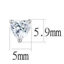 Load image into Gallery viewer, LO4170 - Rhodium Brass Earrings with AAA Grade CZ  in Clear