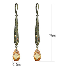 Load image into Gallery viewer, LO4189 - Antique Copper Brass Earrings with Top Grade Crystal  in Champagne
