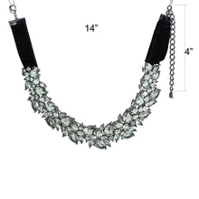 Load image into Gallery viewer, LO4208 - TIN Cobalt Black Brass Necklace with Synthetic Synthetic Glass in Black Diamond