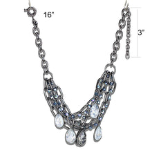 Load image into Gallery viewer, LO4211 - TIN Cobalt Black Brass Necklace with AAA Grade CZ  in Clear