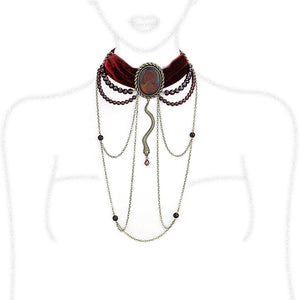 LO4212 - Antique Copper Brass Necklace with Synthetic Synthetic Stone in Smoked Quartz