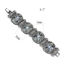 Load image into Gallery viewer, LO4225 - TIN Cobalt Black Brass Bracelet with AAA Grade CZ  in Clear