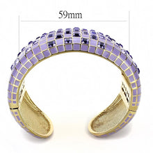 Load image into Gallery viewer, LO4271 - Gold Brass Bangle with Top Grade Crystal  in Tanzanite
