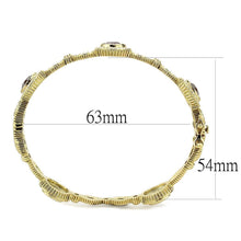 Load image into Gallery viewer, LO4273 - Gold Brass Bangle with Synthetic  in Light Amethyst