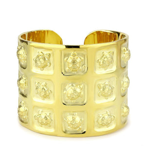 LO4297 - Matte Gold & Gold Brass Bangle with No Stone