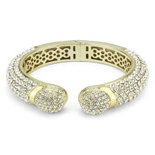 Load image into Gallery viewer, LO4311 - Flash Gold Brass Bangle with Top Grade Crystal  in Clear