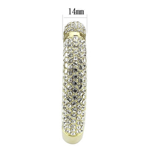 LO4311 - Flash Gold Brass Bangle with Top Grade Crystal  in Clear