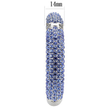 Load image into Gallery viewer, LO4315 - Rhodium Brass Bangle with Top Grade Crystal  in Light Sapphire