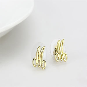LO4667 - Flash Gold Brass Earrings with No Stone