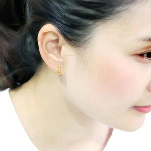 LO4668 - Flash Gold Brass Earrings with No Stone