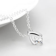 Load image into Gallery viewer, LO4692 - Silver+ e-coating Brass Chain Pendant with AAA Grade CZ  in Clear