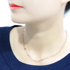 LO4695 - Flash Rose Gold Brass Necklace with No Stone