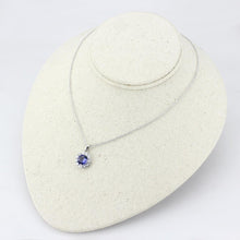 Load image into Gallery viewer, LO4697 - Rhodium Brass Chain Pendant with Synthetic Synthetic Glass in Tanzanite