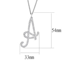 Load image into Gallery viewer, LO4707 - Silver Brass Chain Pendant with Top Grade Crystal  in Clear