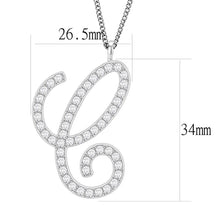Load image into Gallery viewer, LO4708 - Imitation Rhodium Brass Chain Pendant with Top Grade Crystal  in Clear