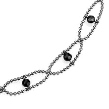 Load image into Gallery viewer, LO4723 - Ruthenium White Metal Necklace with Synthetic Synthetic Glass in Jet
