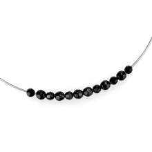 Load image into Gallery viewer, LO4725 - Ruthenium White Metal Necklace with Synthetic Synthetic Glass in Jet