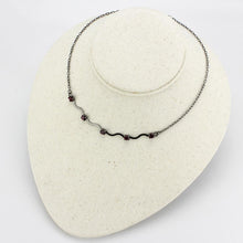 Load image into Gallery viewer, LO4730 - Ruthenium White Metal Necklace with AAA Grade CZ  in Siam