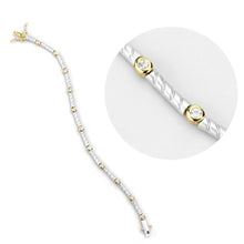 Load image into Gallery viewer, LO4734 - Gold+Rhodium Brass Bracelet with AAA Grade CZ  in Clear