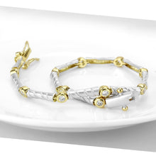 Load image into Gallery viewer, LO4734 - Gold+Rhodium Brass Bracelet with AAA Grade CZ  in Clear