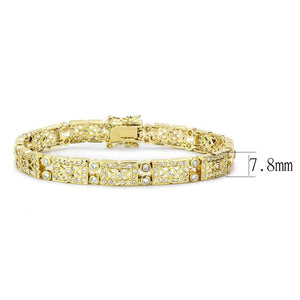 LO4735 - Gold Brass Bracelet with AAA Grade CZ  in Clear