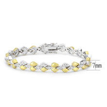 Load image into Gallery viewer, LO4743 Gold+Rhodium Brass Bracelet with AAA Grade CZ in Clear