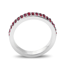 Load image into Gallery viewer, LO4751 - Rhodium Brass Ring with Top Grade Crystal in Red
