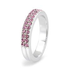 Load image into Gallery viewer, LO4758 - Rhodium Brass Ring with Top Grade Crystal in Rose