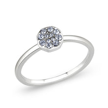 Load image into Gallery viewer, LO4771 - Rhodium Brass Ring with Top Grade Crystal in Aquamarine