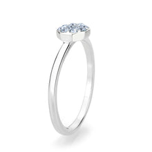 Load image into Gallery viewer, LO4771 - Rhodium Brass Ring with Top Grade Crystal in Aquamarine