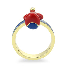 Load image into Gallery viewer, LO4773 - Gold Brass Ring with Epoxy in Blue Series
