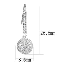 Load image into Gallery viewer, LO893 - Rhodium Brass Earrings with AAA Grade CZ  in Clear