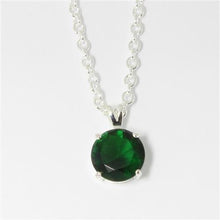 Load image into Gallery viewer, LOA072 - Silver Brass Chain Pendant with Synthetic Spinel in Emerald