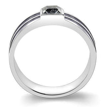 Load image into Gallery viewer, LOA1341 - High polished (no plating) Stainless Steel Ring with Top Grade Crystal  in Black Diamond