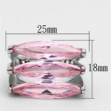 Load image into Gallery viewer, LOA919 - Rhodium Brass Ring with AAA Grade CZ  in Rose