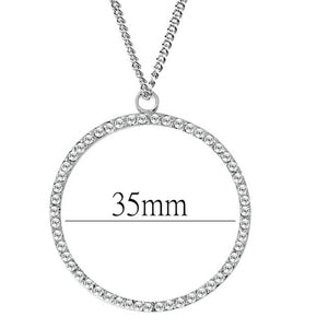 LOAS1357 - Rhodium Brass Pendant with AAA Grade CZ  in Clear