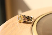 Load image into Gallery viewer, LOAS1389 - Rhodium 925 Sterling Silver Ring with AAA Grade CZ  in Light Yellow