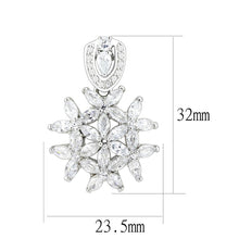Load image into Gallery viewer, LOS067 - Rhodium 925 Sterling Silver Pendant with AAA Grade CZ  in Clear